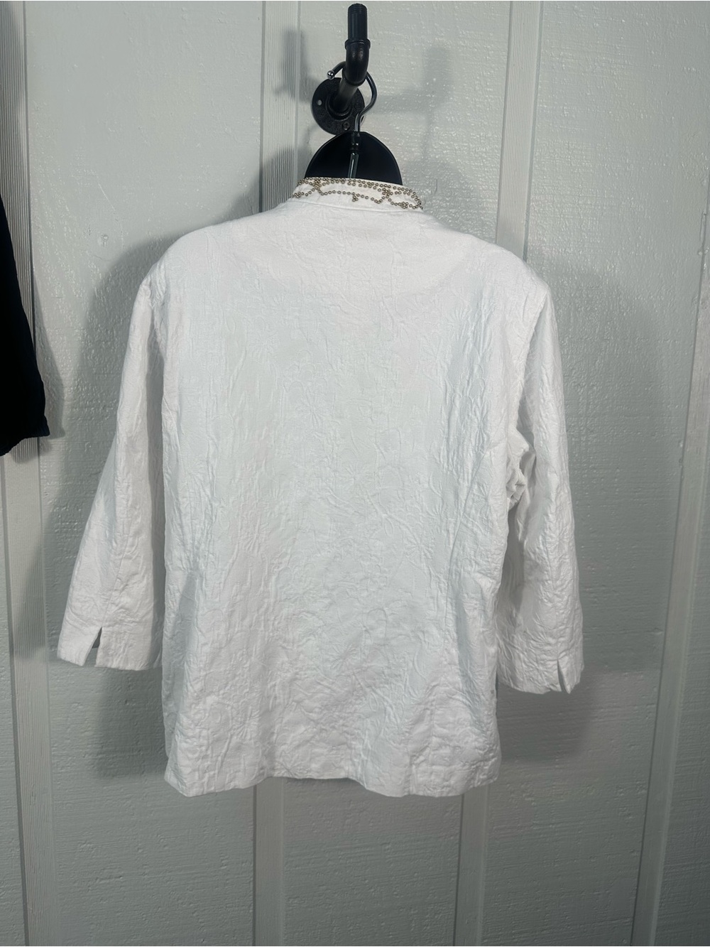 Chicos White Gold Beaded Blazer Size 2/L EUC - Picture 7 of 9